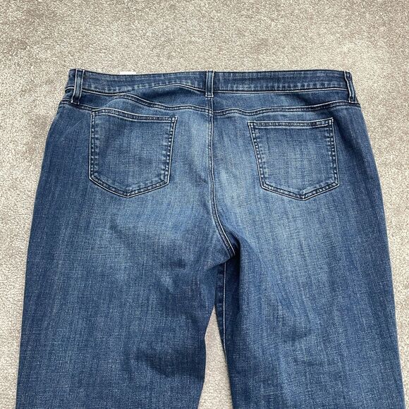 Chico's So Slimming Girlfriend Slim Leg Crop Denim Jeans Womens 16P Blue 40x24 - Picture 4 of 16